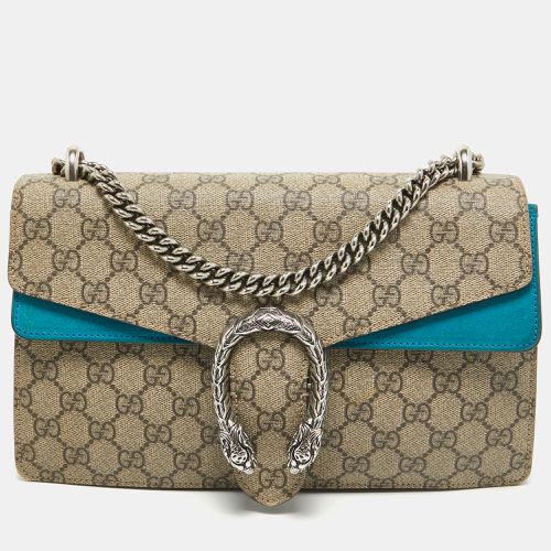 Gucci Beige/Blue GG Supreme Canvas and Suede Small Dionysus Shoulder Bag - Gucci - Modalova