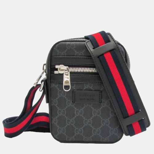 Gucci Grey GG Strap Web Strap Front Zip Messenger Bag - Gucci - Modalova