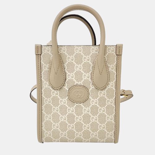 Gucci Beige Tone Interlocking G Mini Tote Bag (671623) - Gucci - Modalova