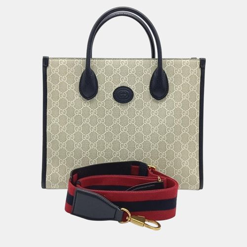 Gucci Beige and Navy Tone GG Ophidia Korea Exclusive Small Tote Bag (703256) - Gucci - Modalova