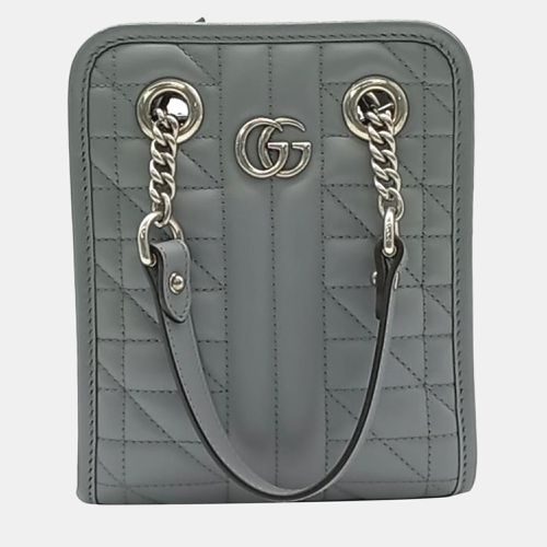 Gucci Grey Leather Mini GG Marmont Shoulder Bag - Gucci - Modalova