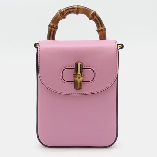 Gucci Pink Leather Mini Bamboo Tote Bag - Gucci - Modalova