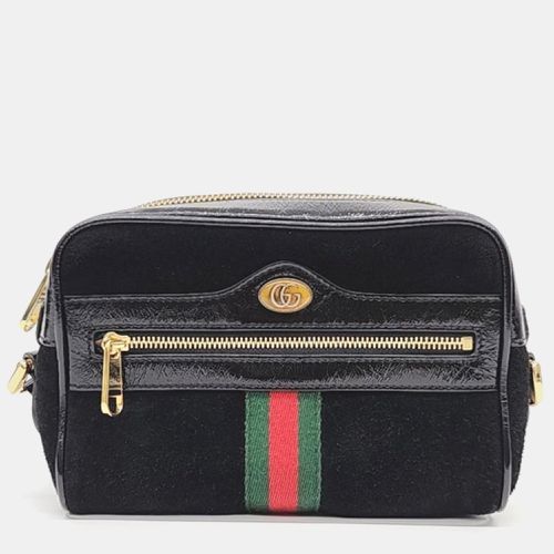 Gucci Suede Patent Web Mini Ophidia Shoulder Bag Black - Gucci - Modalova