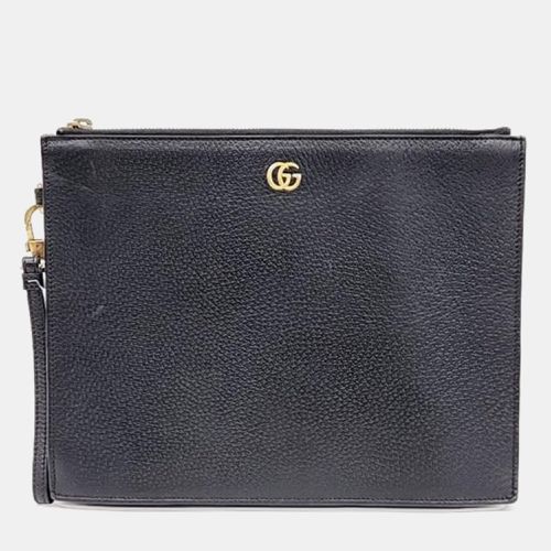 Gucci Black Leather Marmont Clutch Bag - Gucci - Modalova