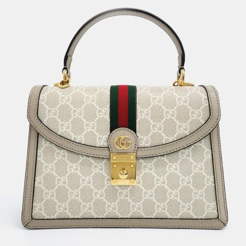 Gucci Beige GG Canvas Ophidia Top Handle Bag - Gucci - Modalova