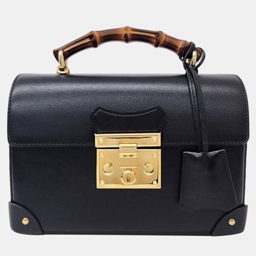 Gucci Black Leather Bamboo Shoulder Bag - Gucci - Modalova