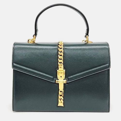 Gucci Green Leather Sylvie 1969 Top Handle Bag - Gucci - Modalova