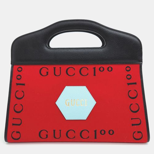 Gucci Red Leather 100th Anniversary Tote Bag - Gucci - Modalova