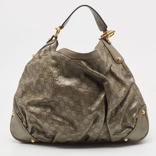 Gucci Grey Guccissima Leather Jockey Hobo - Gucci - Modalova