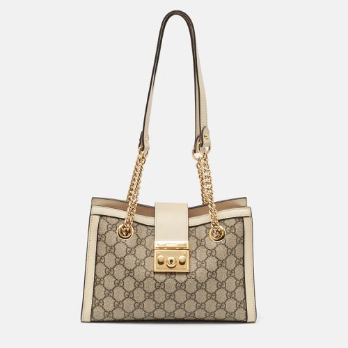 Off /Beige GG Supreme Canvas Small Padlock Shoulder Bag - Gucci - Modalova