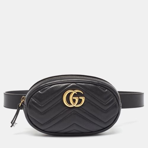 Gucci Black Matelassé Leather Mini GG Marmont Belt Bag - Gucci - Modalova