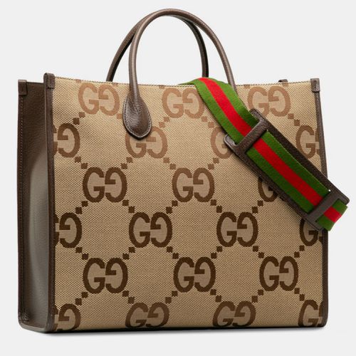 Gucci Brown Canvas Jumbo GG Canvas Tote Bag - Gucci - Modalova