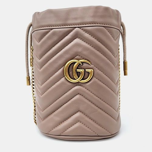 Gucci pink leather GG Marmont Mini Bucket Bag - Gucci - Modalova