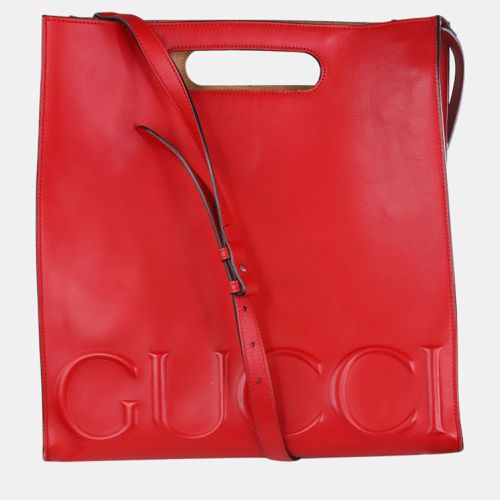 Gucci Red Leather XL Linear tote bag - Gucci - Modalova