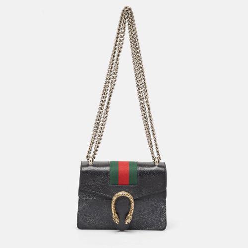 Gucci Black Leather Mini Web Dionysus Shoulder Bag - Gucci - Modalova