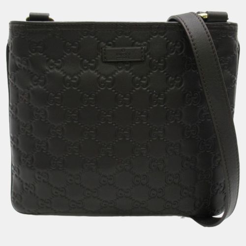 Leather ssima Flat Messenger Bag - Gucci - Modalova