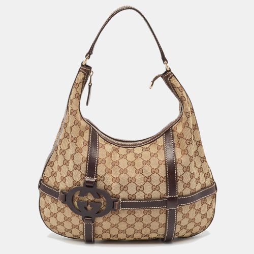 Gucci Beige/Ebony GG Canvas and Leather Royal Hobo - Gucci - Modalova