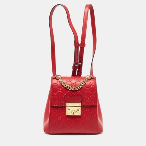 Gucci Red Guccissima Leather Padlock Backpack - Gucci - Modalova