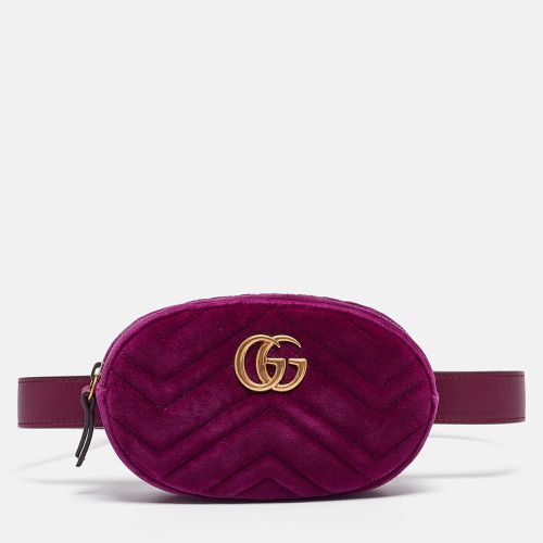 Gucci Purple Matelassé Velvet Mini GG Marmont Belt Bag - Gucci - Modalova