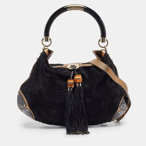 Gucci Black/Gold Hysteria Embossed Suede Large Indy Hobo - Gucci - Modalova