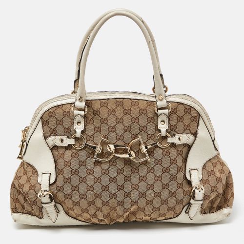 Off White GG Canvas and Leather Bag - Gucci - Modalova