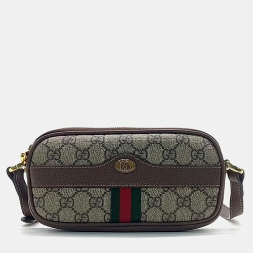 Gucci Beige/Brown Canvas Ophidia Mini Crossbody Bag - Gucci - Modalova