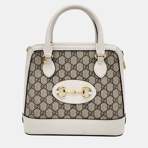 Gucci Beige/Ivory GG Canvas and Leather Horsebit 1955 Top Handle Bag - Gucci - Modalova