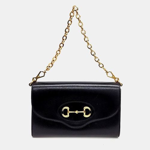 Gucci Black Leather 1955 Horsebit Chain Shoulder Bag - Gucci - Modalova