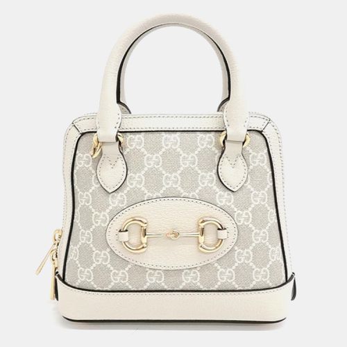 Gucci Ivory GG Canvas and Leather Mini Horsebit 1955 Top Handle Bag - Gucci - Modalova