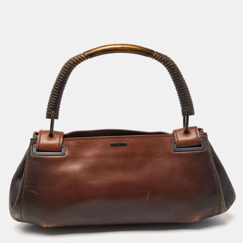 Gucci Two Tone Brown Leather Satchel - Gucci - Modalova