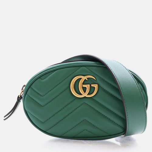 Gucci Green Leather GG Marmont Belt Bag - Gucci - Modalova