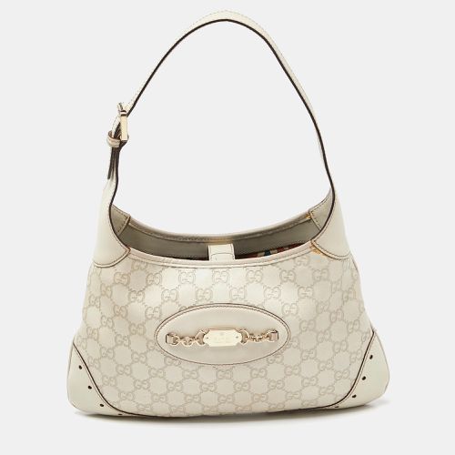 Gucci White Guccissima Leather Punch Hobo - Gucci - Modalova