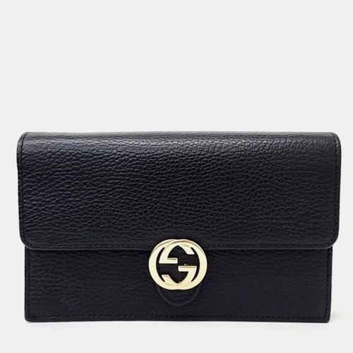 Gucci Black Leather Interlocking G Chain Crossbody Bag - Gucci - Modalova