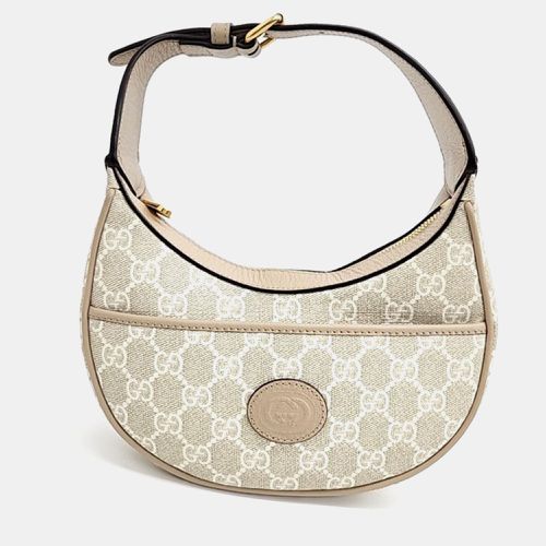 Gucci Beige GG Canvas Mini Half Moon Shoulder Bag - Gucci - Modalova