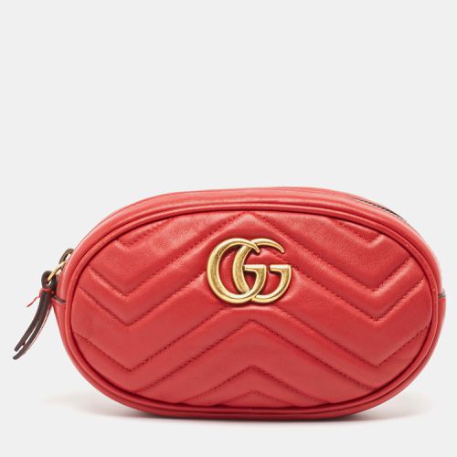 Gucci Red Matelassé Leather Mini GG Marmont Belt Bag - Gucci - Modalova