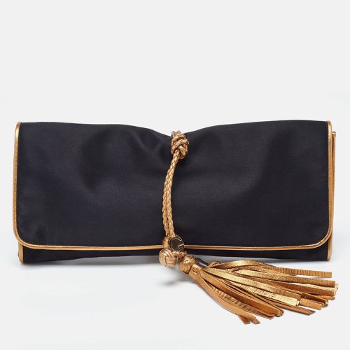 Gucci Black/Gold Satin Malika Tassel Clutch - Gucci - Modalova