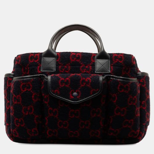 Gucci Black/Red Wool GG Top Handle Bag - Gucci - Modalova