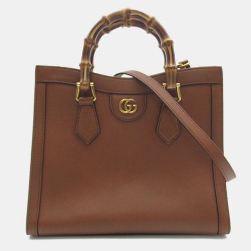 Gucci Brown Leather Bamboo Diana Tote Bag - Gucci - Modalova