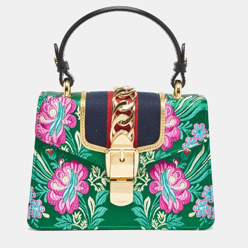 Gucci Multicolor Floral Jacquard Mini Sylvie Top Handle Bag - Gucci - Modalova