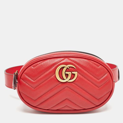 Gucci Red Matelassé Leather Mini GG Marmont Belt Bag - Gucci - Modalova