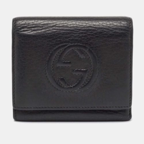 Gucci Black Leather Soho Trifold Wallet - Gucci - Modalova