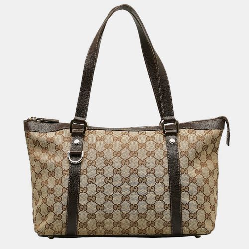 Gucci Brown Canvas GG Canvas Abbey Tote Bag - Gucci - Modalova