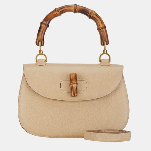 Gucci Beige Leather 1947 Bamboo Top Handle Bag - Gucci - Modalova