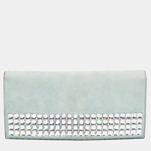 Gucci Light Blue Suede Broadway Clutch - Gucci - Modalova