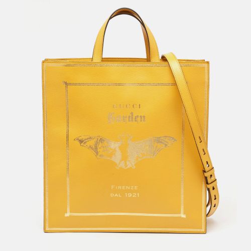 Gucci Mustard Leather Garden Bat Vertical Shopping Tote - Gucci - Modalova