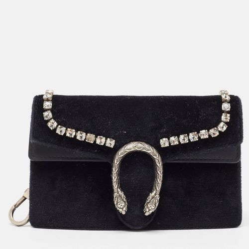 Gucci Black Velvet and Leather Super Mini Dionysus Chain Bag - Gucci - Modalova