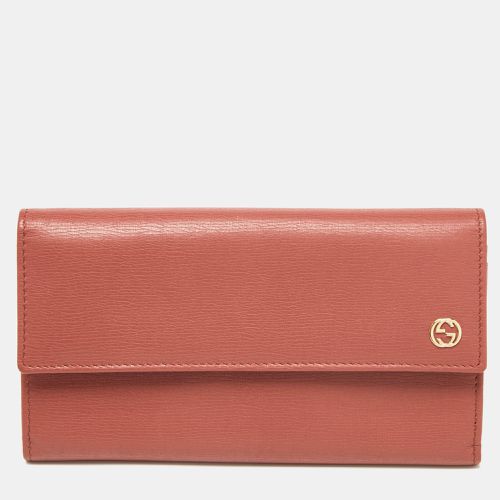 Gucci Brown Brick Leather Interlocking G Continental Wallet - Gucci - Modalova