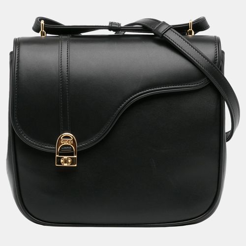 Gucci Black Leather Equestrian Crossbody - Gucci - Modalova