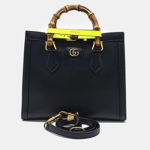 Gucci Black Leather Diana Bamboo Small Tote Bag - Gucci - Modalova