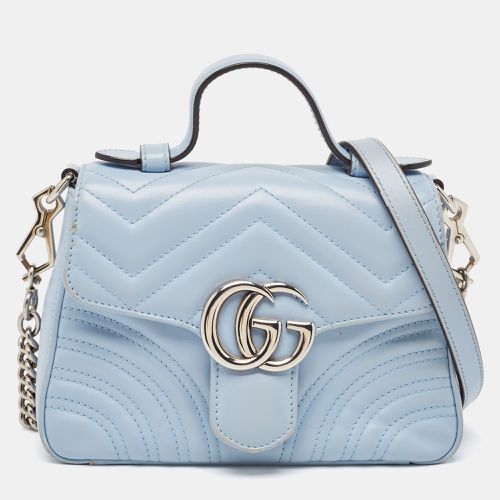 Matelassé Leather Mini GG Marmont Top Handle Bag - Gucci - Modalova